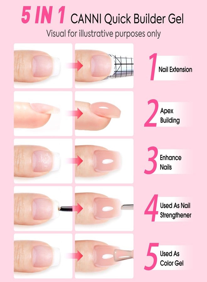 CANNI Quick Builder Nail Gel for Nails – 9ML Clear Soak-Off Nail Strengthening Gel for Apex Building DIY UV LED Manicure - Image 3